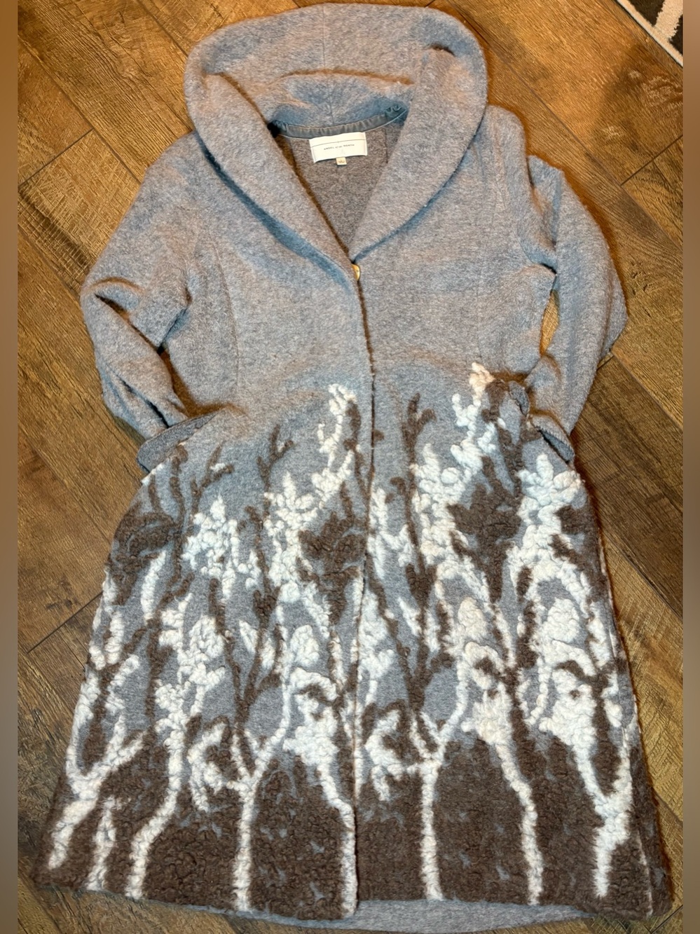 Anthropologie Angel of the North Floral Long Sweater Coat L - Picture 13 of 13